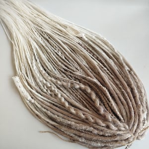 Synthetic dreads extensions/Double ended dreadlocks & braids/Handmade viking dreadlocks/Different styles/Beige Ombre dread/DE Hair extension