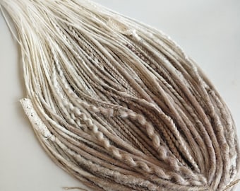 Synthetic dreads extensions/Double ended dreadlocks & braids/Handmade viking dreadlocks/Different styles/Beige Ombre dread/DE Hair extension