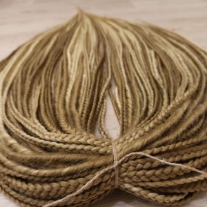 Light brown dreadlocks and braids/DE & SE Dreads/Double and single ended dreads/Synthetic hair braids extensions/Beige Dreadlock and braids