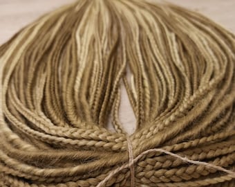 Light brown dreadlocks and braids/DE & SE Dreads/Double and single ended dreads/Synthetic hair braids extensions/Beige Dreadlock and braids