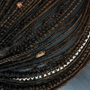 Synthetic dark brown ombre dreads/Dreadlocks & braids extensions/Double and Single ended dread/DE and SE dreadlock/Different styles of dread