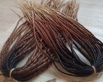 Brown Ombre Synthetic Dreadlocks and Braids: DE/SE Extensions