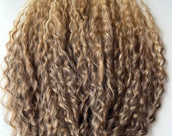 Brown Curly Boho Dreads: Synthetic Dreadlock Extensions Full Set