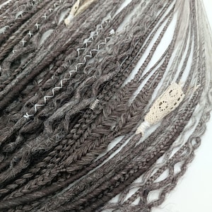 Different styles Dreadlocks & braids extensions/Synthetic Dark Gray to Gray ombre dreads/Double and Single ended dread/DE and SE dreadlock
