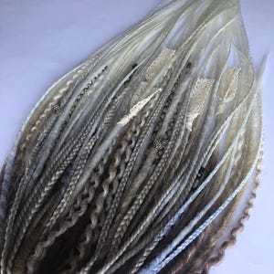 Beige to White dreads extensions, Ombre dreadlock extensions, DE SE Synthetic viking dreadlocks, Double and Single ended, boho style dreads