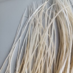 This set is Synthetic blonde crochet dreadlocks. This set can be Double ended dreads (DE) and Single ended dreads (SE) variation. This kit of dreads made by Synthetic hair - Kanekalon and ready to extensions. The material is light and absolutely safe