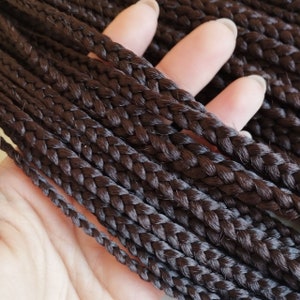 Synthetic brown hair braids, Custom color braids extensions, double and single ended, Handmade Kanekalon braids extension, DE and SE braids