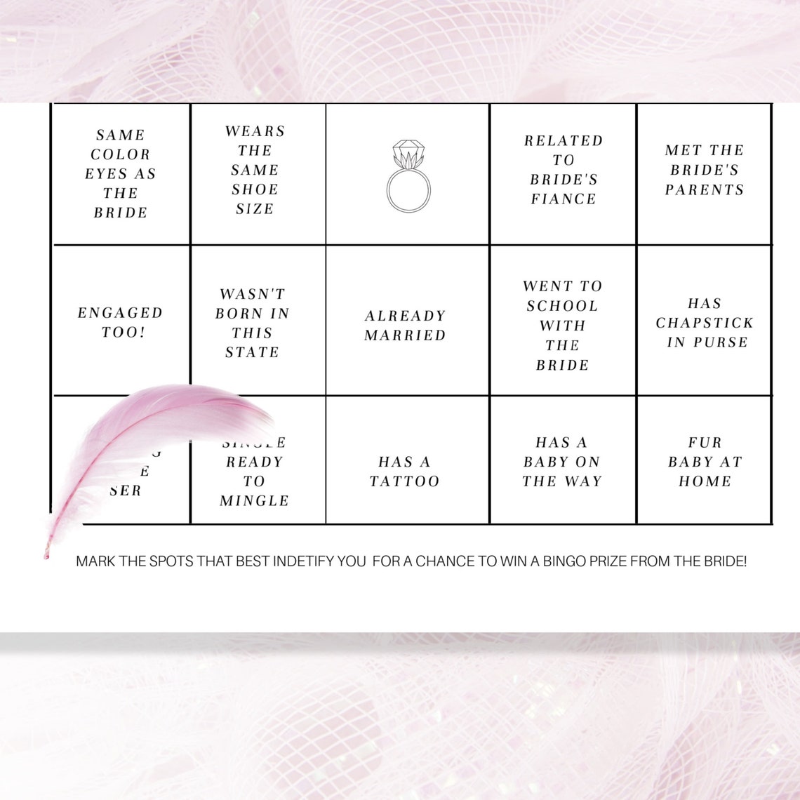 Bridal Shower Games Printable Download PDF 4 Versions of Fun BINGO 8.5 ...
