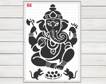 ganesha stencil etsy ganesha stencil etsy