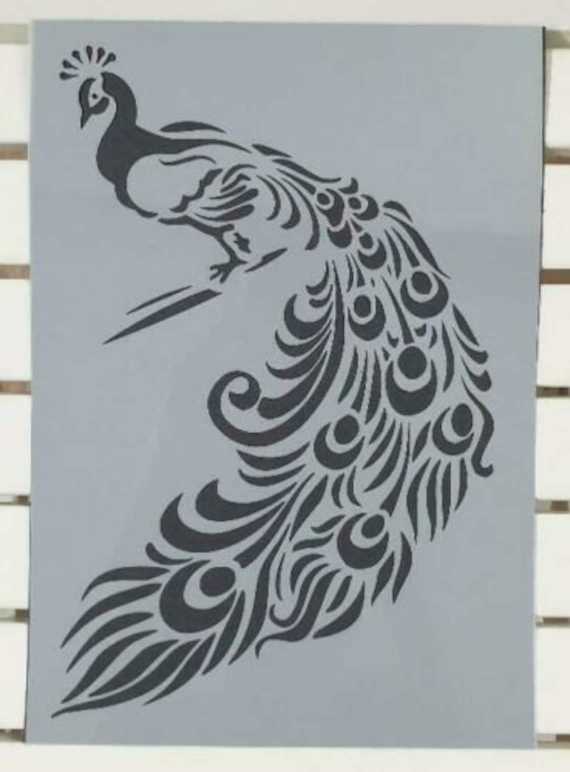Beautiful Large Peacock Stencil Mylar Plastic 190mic A4 Sheet Etsy beautiful-large-peacock-stencil-mylar-plastic-190mic-a4-sheet-etsy