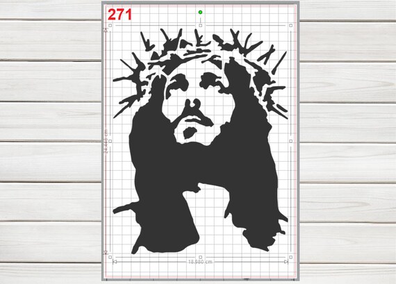 Jesus Face with Crown of Thorns Stencil Mylar Plastic 190mic A4 sheet size  strong reusable Painting Airbrush Craft Art Furniture Wall Deco