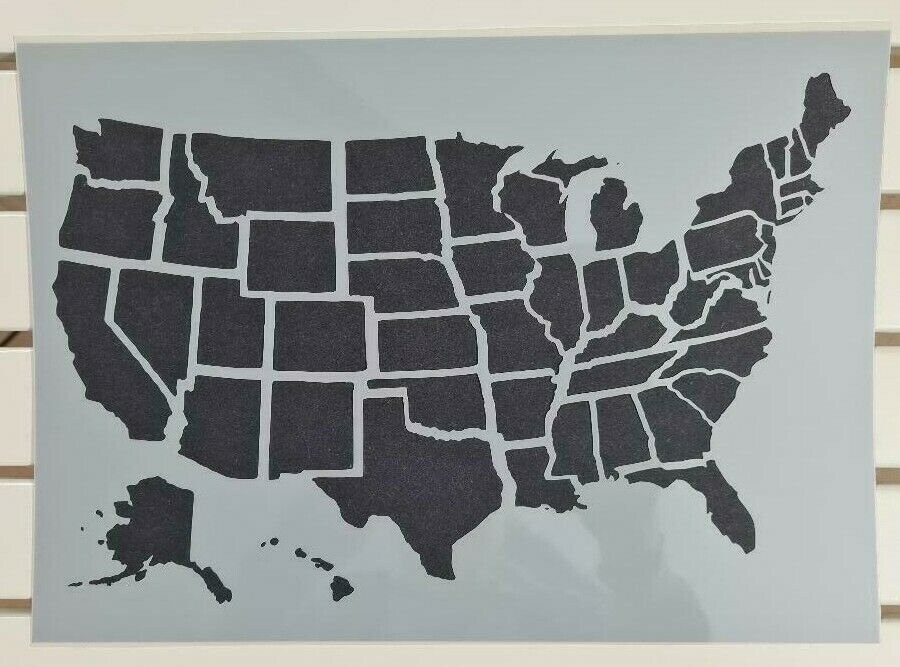 USA America States Map Stencil Mylar 190mic A4 sheet size | Etsy
