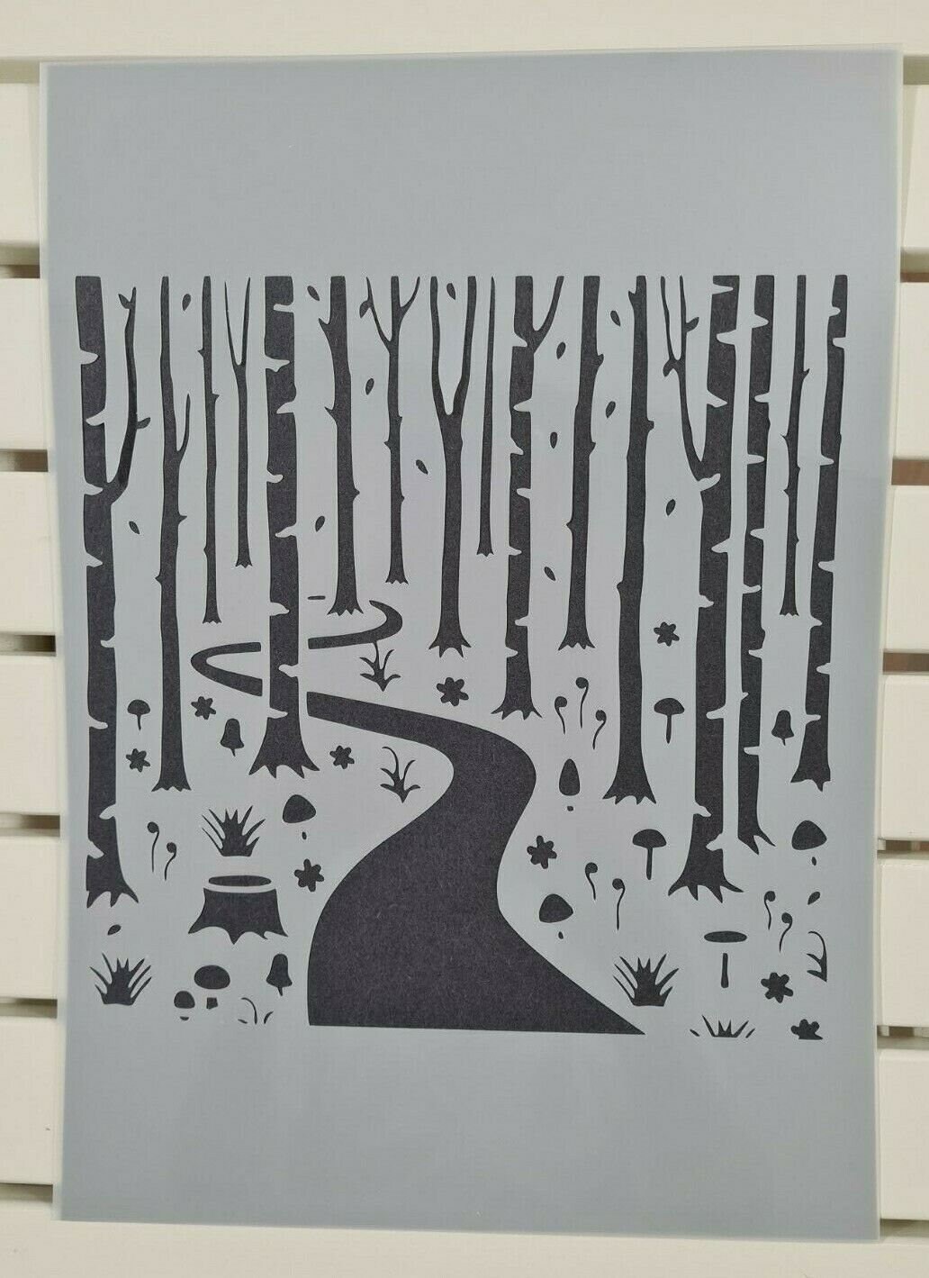 Forest tree Landscape Stencil Mylar Plastic 190mic A4 sheet Etsy