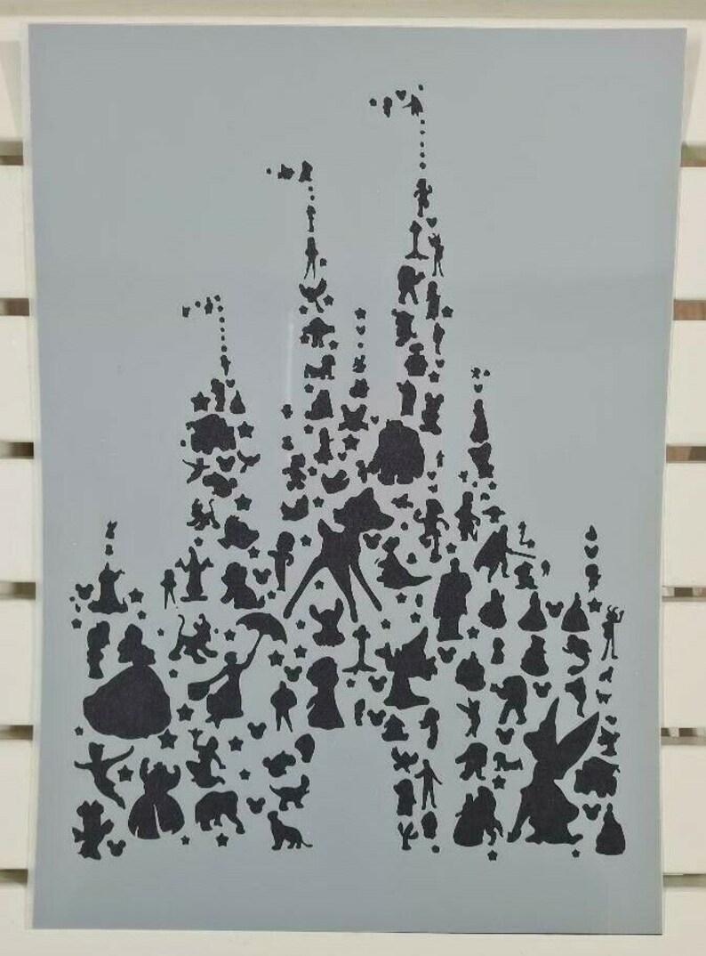 Disney Characters Make Princess Castle Stencil Mylar 190mic A4 Etsy