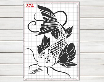Koi Fish Stencil Reusable Color Draw & Paint Stencil - Etsy