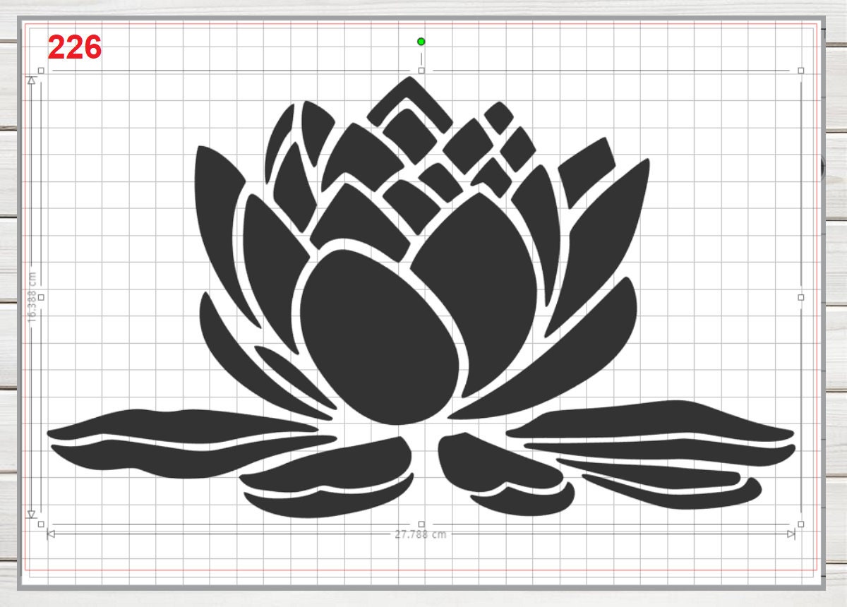 Big Lotus Flower Stencil Mylar plastic 190mic A4 sheet size Etsy