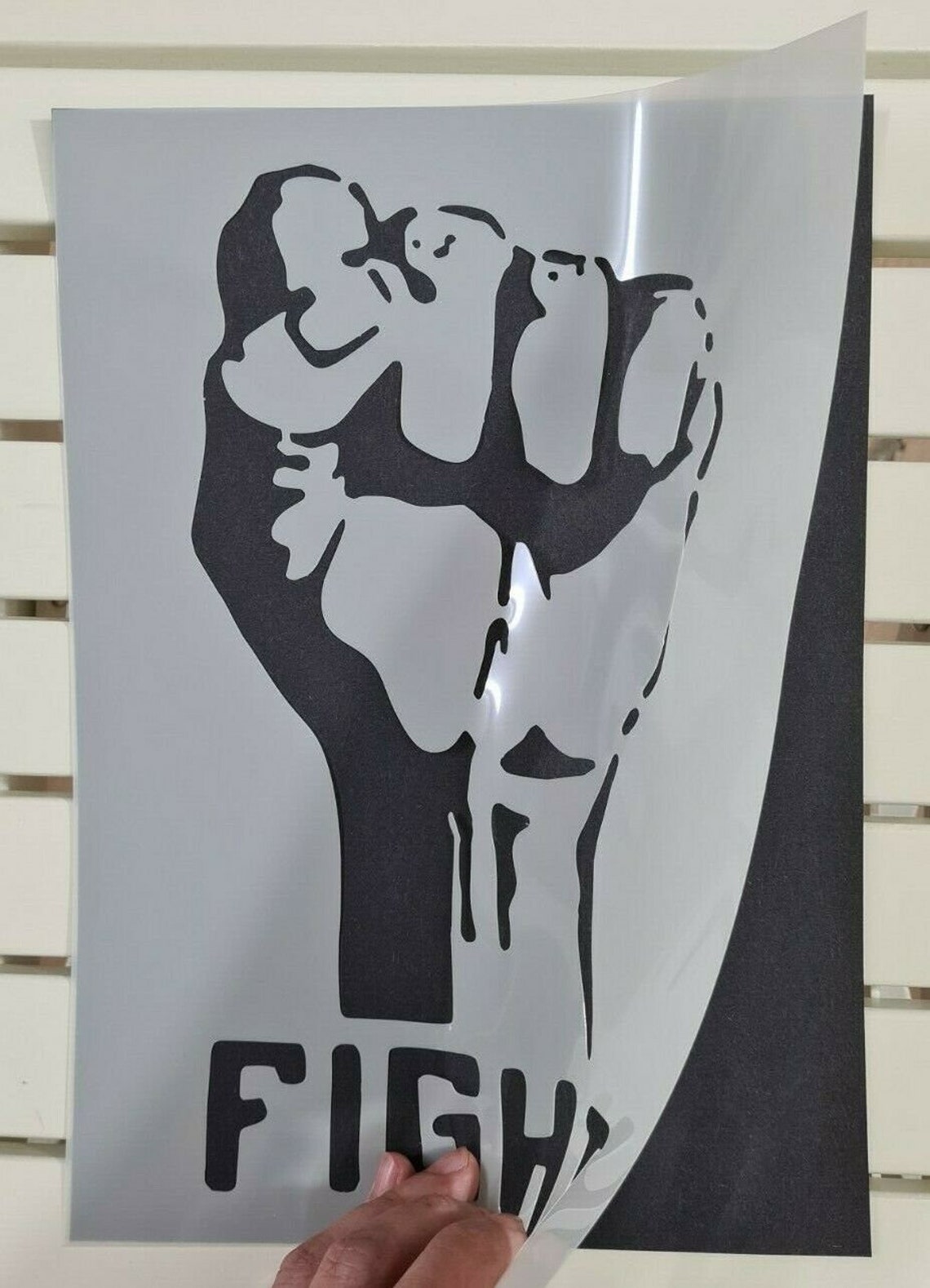 Raised Fist Fight Stencil Mylar Plastic 190mic A4 Sheet Size - Etsy