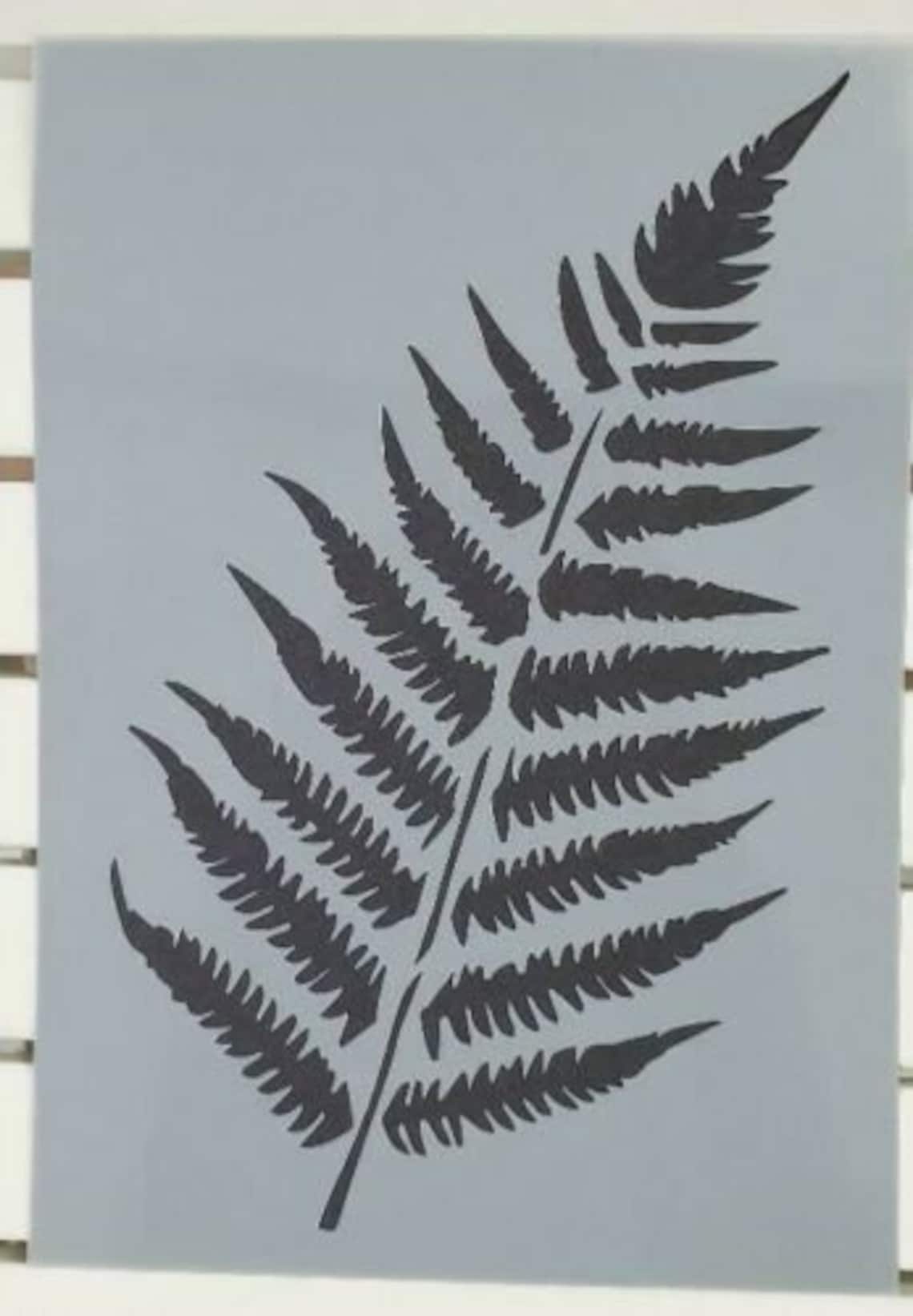 large-fern-leaf-stencil-stencil-mylar-plastic-190mic-a4-sheet-etsy