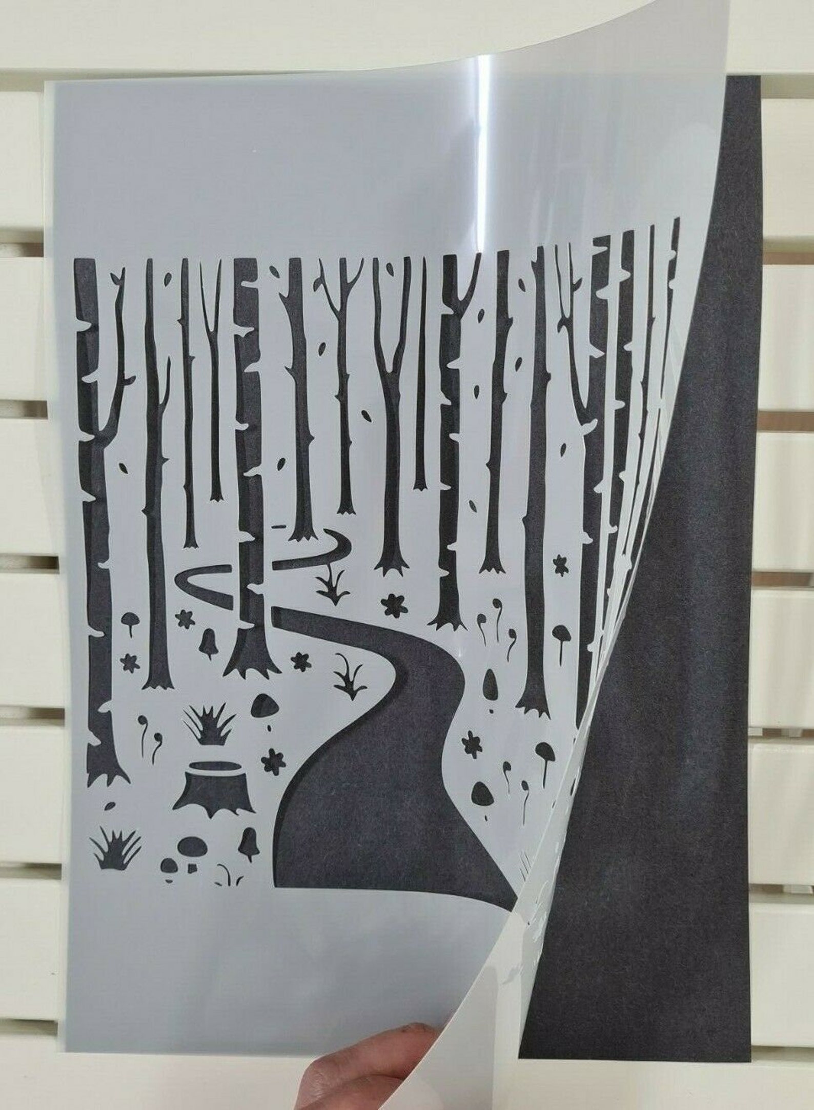 Forest tree Landscape Stencil Mylar Plastic 190mic A4 sheet Etsy