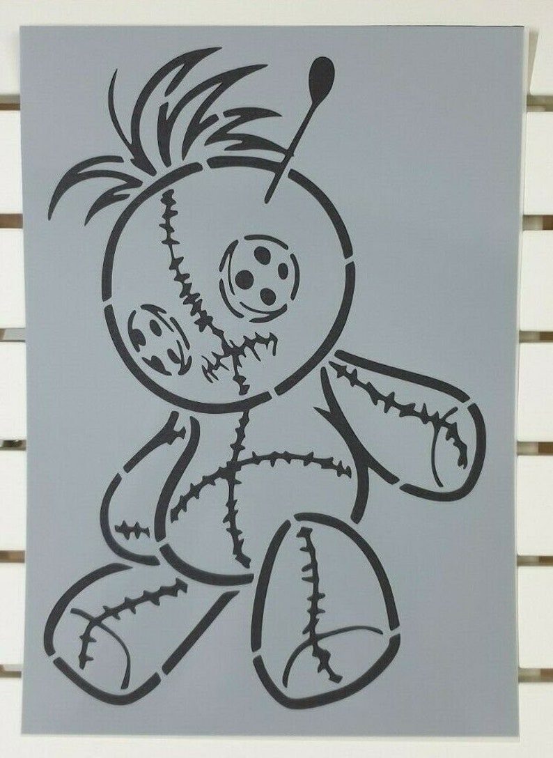 Voodoo Doll Witchcraft Stencil Mylar Plastic 190mic A4 sheet size strong reusable Painting Airbrush Craft Art Furniture Wall Deco