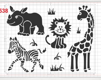 Wild Animals Safari Stencil Mylar Plastic 190mic A4 Sheet Size - Etsy  Australia