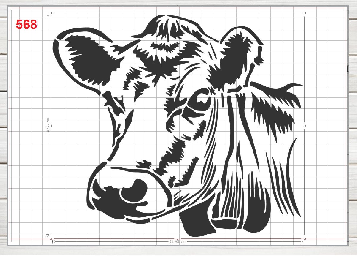 Farm Cow Head Face motif Pattern Stencil Mylar 190mic A4 sheet Etsy
