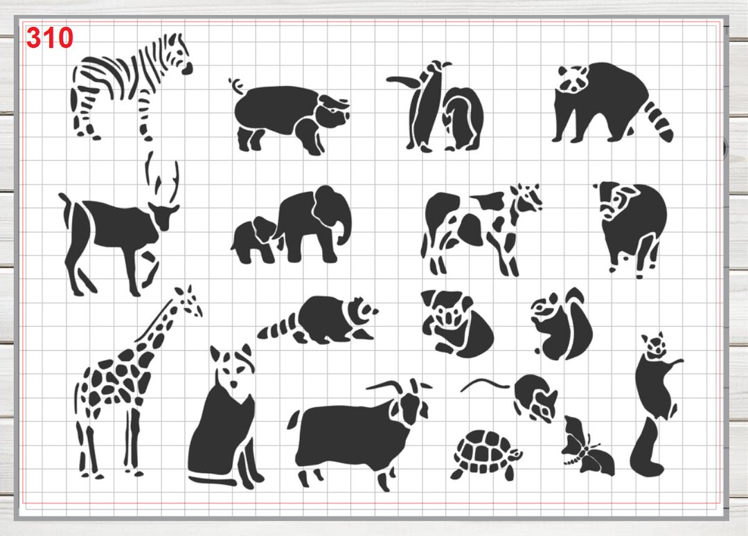 Animals Zoo Pack Stencil Mylar Plastic 190mic A4 Sheet Size - Etsy