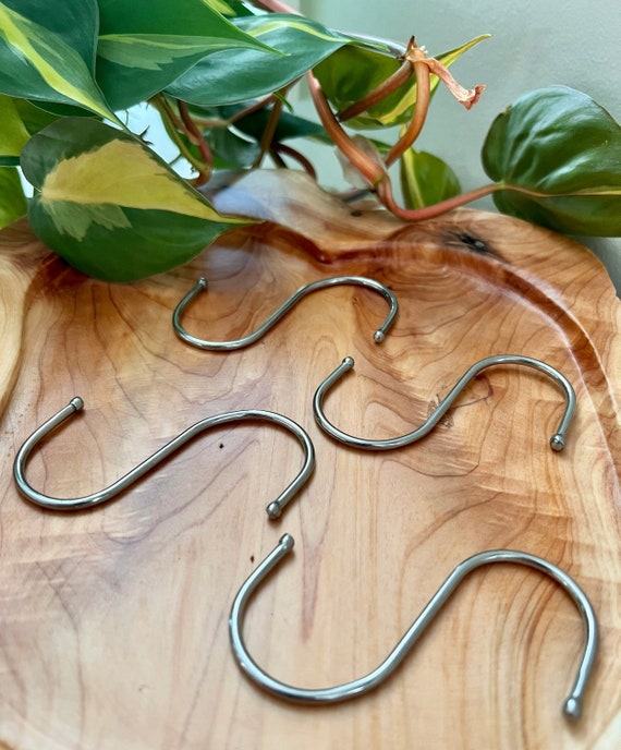 Set of 4 Stainless Steel S Hooks for Hanging Macram Plants Plant Hanger  Pots Pans Holder or for Home Organization - Etsy