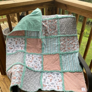 Rag Quilt\Baby Rag Quilt\Baby Quilt\Quilt\Flannel Rag Quilt\Woodland Baby Rag Quilt\Woodland Rag Quilt\Baby Gift\Baby Shower Gift