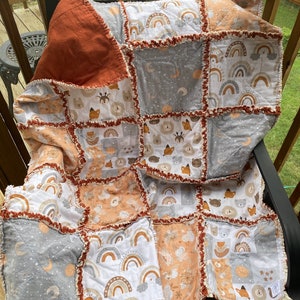 Rag Quilt\Baby Rag Quilt\Baby Quilt\Quilt\Flannel Rag Quilt\Boho Rag Quilt\Rainbow Rag Quilt