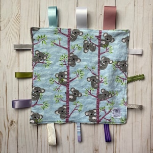 Lovey\Tag Blanket\Security Blanket\Minky\Baby Gift\Baby Shower Gift\Minky Lovey Blanket\Lovey Blanket\Baby Blanket\ Koala lovey