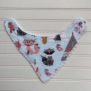 Bandana Bib\Baby Bib\Chenille Bib\Reversible Bib\Baby Gift\Baby Accessory\Fox Bib, Woodland Animal Bib