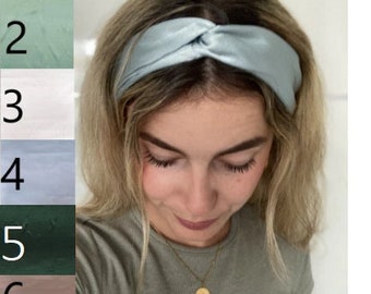 Hair-friendly hairband, headband made of satin in different colors