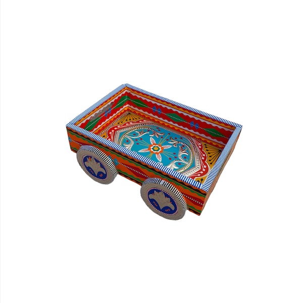 Decorative Handmade Sticker Art Reflective Metal Sheet (Chamakpatti) Truck Art Cart Tray | Fun Home Decor