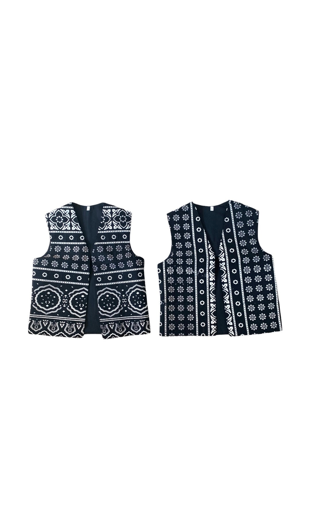 Buy Sindhi Ajrak Block-printed Cotton Waistcoat: Pakistani Unisex Vest (XS)  Online in India