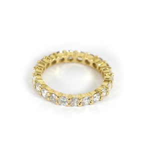 Eternity diamond band in 18k gold, 1.1 carat brilliant cut diamond, band ring, eternity ring, pre-owned jewelry | Maison Mohs