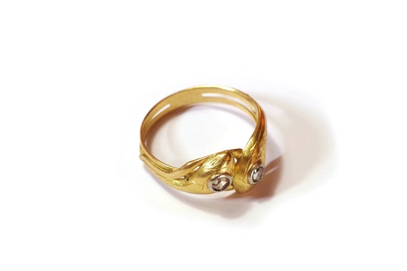 Victorian double snake ring in yellow gold 18 kar… - image 6