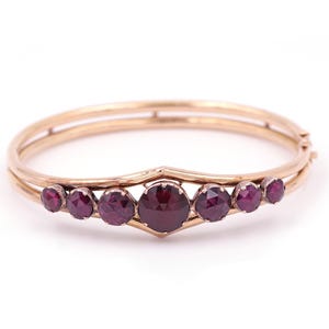 Viktorianisches Perpuna Granat Armreif in 18 Karat Roségold, französischer Armreif, Antikes Perpuna Armband, regionaler Schmuck | Maison Mohs