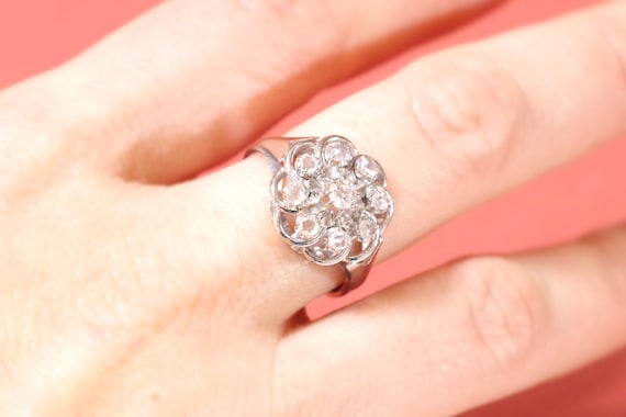 18k Au750 White Gold Women Wedding Party Engagement Ring 1 2 3 4 5 Carat  Round Moissanite Diamond Ring Flower Trendy Romantic - Rings - AliExpress