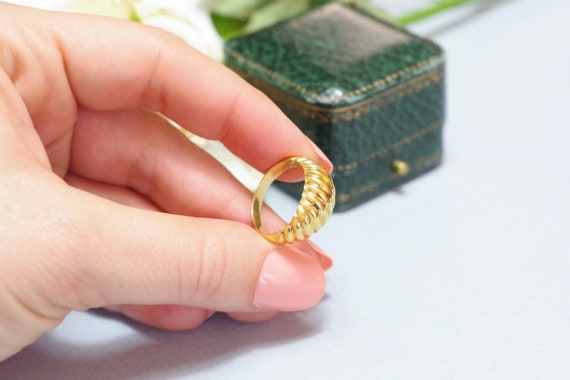 el plastico Fábula Leeds Anillo de oro de segunda mano anillo de gadroon ondulado - Etsy México