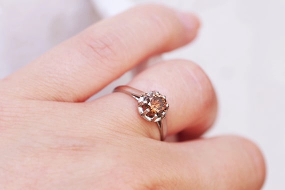 4.03 Carat Fancy Brown-Yellow Pear Shape Diamond Halo Ring | Lauren B  Jewelry