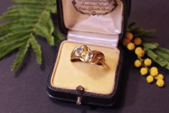 Victorian double snake ring in yellow gold 18 kar… - image 2