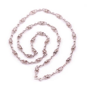 Victorian 800 silver chain, twisted links, Edwardian chain, Art nouveau, long chain, sautoir necklace, antique jewelry | Maison Mohs