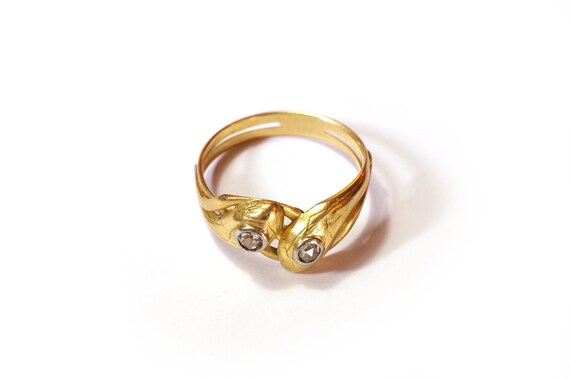 Victorian double snake ring in yellow gold 18 kar… - image 3