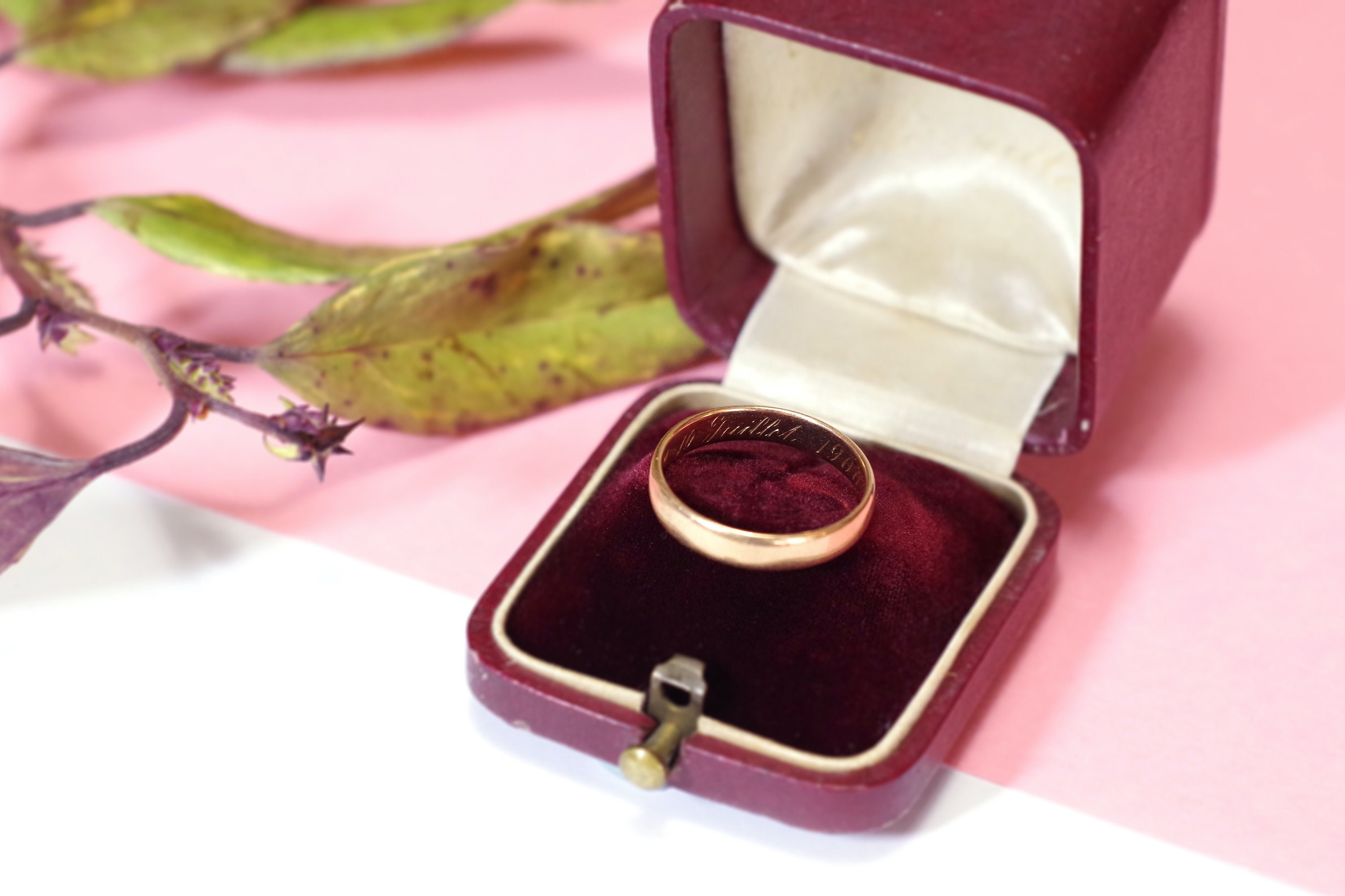 Antique 1900 Wedding Ring in Rose Gold 18 Karats Wedding - Etsy Denmark