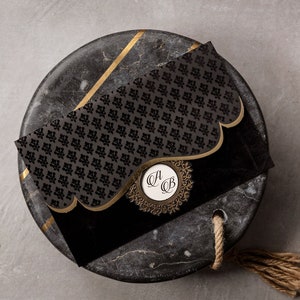 Convite de casamento de veludo preto, cartão de casamento muçulmano, convite de casamento islâmico, cartão de convite Walima, cartão Nikkah, convite Bismillah