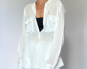 90s Sheer Oversized Shirt S/M