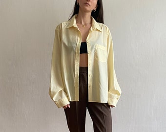 Vintage Yellow Crisp Shirt Size 8-14