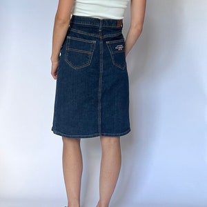 90s Ralph Lauren Knee Length Denim Skirt 30 S/M image 6