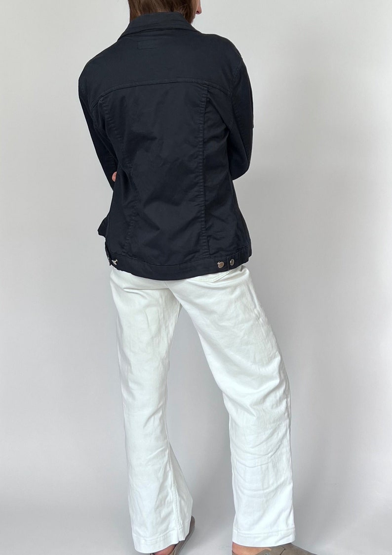 Navy Cotton Layering Jacket S/M, Vintage 90s Italian Jacket image 4